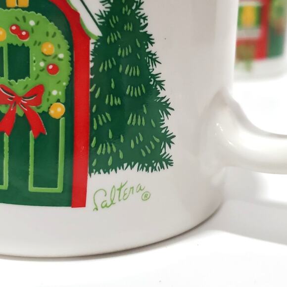 Vtg Himark Saltera Seasons Greetings Coffee Mugs Set of 4 Japan 1985 Collectible - Picture 5 of 10